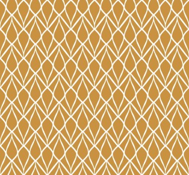 Soyut kahverengi dekoratif karo. Geometrik Ginkgo Seamless modeli. 