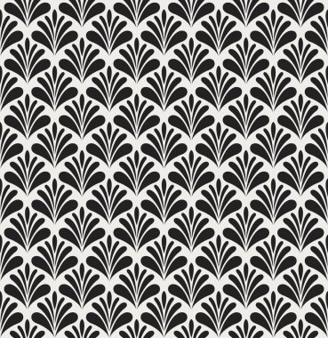 Geometrik siyah vektör Seamless modeli. Soyut sanat Deco arka plan. Klasik şık doku.