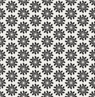 Geometrik trendy çiçek vektör seamless modeli. Simetri vektör doku soyut. Yaprak arka plan.