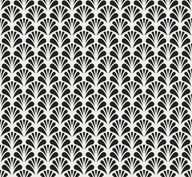 Geometrik siyah vektör Seamless modeli. Soyut sanat Deco arka plan. Klasik şık doku.