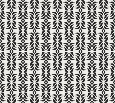 Geometrik siyah vektör Seamless modeli. Soyut sanat Deco arka plan. Klasik şık doku.