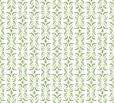 Soyut Yeşil dekoratif karo. Geometrik Ginkgo Seamless modeli. 