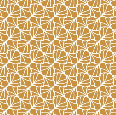 Soyut kahverengi dekoratif karo. Geometrik Ginkgo Seamless modeli. 