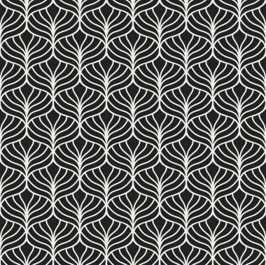 Geometrik çiçek vektör seamless modeli. Soyut vektör doku. Art Deco bırakıyor arka plan.