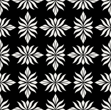 Geometrik trendy vektör Dikişsiz desen bırakır. Simetri vektör doku soyut. Yaprak arka plan.