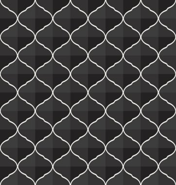 Geometrik siyah vektör Seamless modeli. Soyut sanat Deco arka plan. Klasik şık doku.