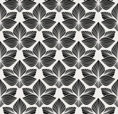 Geometrik trendy vektör Dikişsiz desen bırakır. Simetri vektör doku soyut. Yaprak arka plan.