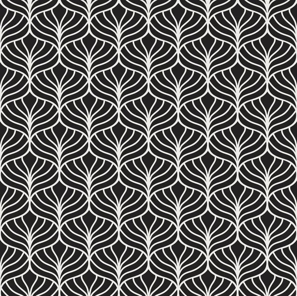 Geometrisches Florales Vektor Nahtloses Muster Abstrakte Vektortextur Art Deco Hinterlässt — Stockvektor