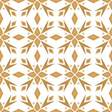 Soyut kahverengi dekoratif karo. Geometrik Ginkgo Seamless modeli. 