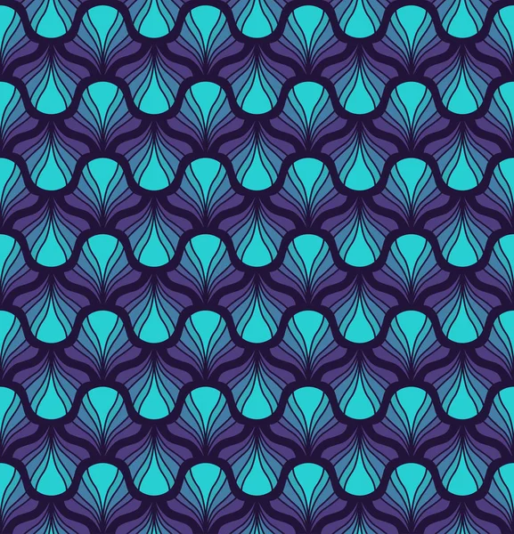 Klassisches Blaues Art Déco Nahtloses Muster Geometrisch Stilvolle Textur Abstrakte — Stockvektor