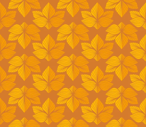 Geometric Trendy Leaves Vector Seamless Pattern Abstract Symmetry Vector Texture — Stock Vector
