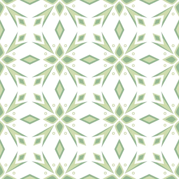 Abstraktní Zelený Dekorativní Dlaždice Vzor Bezešvé Geometrické Ginkgo — Stockový vektor