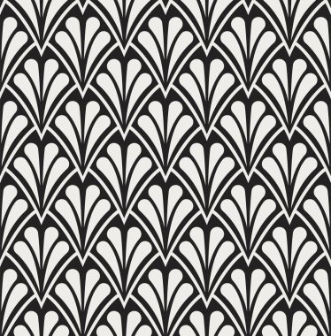 Vektör çiçek damask dikişsiz desen. Zarif soyut art nouveau arka plan. Klasik çiçek motifi doku