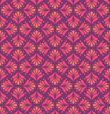 Vektör çiçek damask dikişsiz desen. Zarif soyut art nouveau arka plan. Klasik çiçek motifi doku