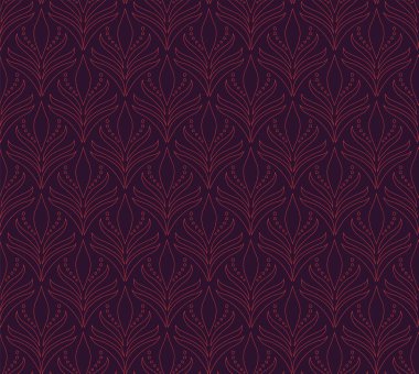 Vektör çiçek damask dikişsiz desen. Zarif soyut art nouveau arka plan. Klasik çiçek motifi doku