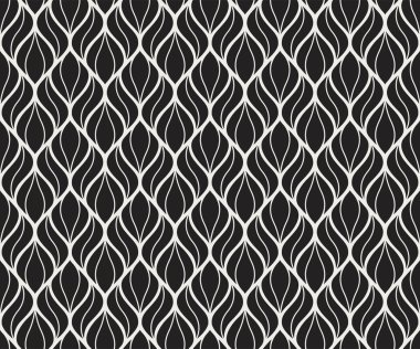 Vektör çiçek damask dikişsiz desen. Zarif soyut art nouveau arka plan. Klasik çiçek motifi doku