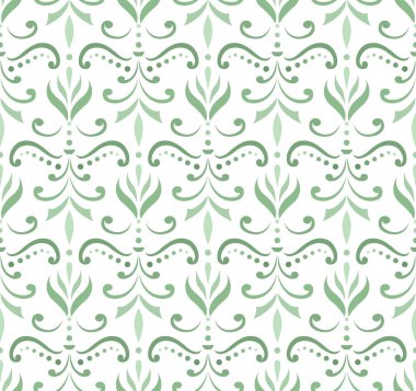 Zarif Damask Çiçeksiz Vektör Deseni. Dekoratif Çiçek İllüstrasyonu. Soyut Sanat Deko Arkaplanı.