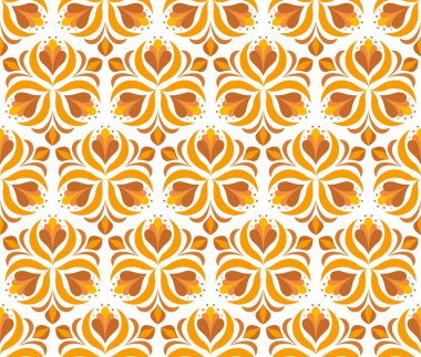 Süs Arabesk çiçek karoları dikişsiz vektör desen. Soyut Çiçekler Arka Plan. -