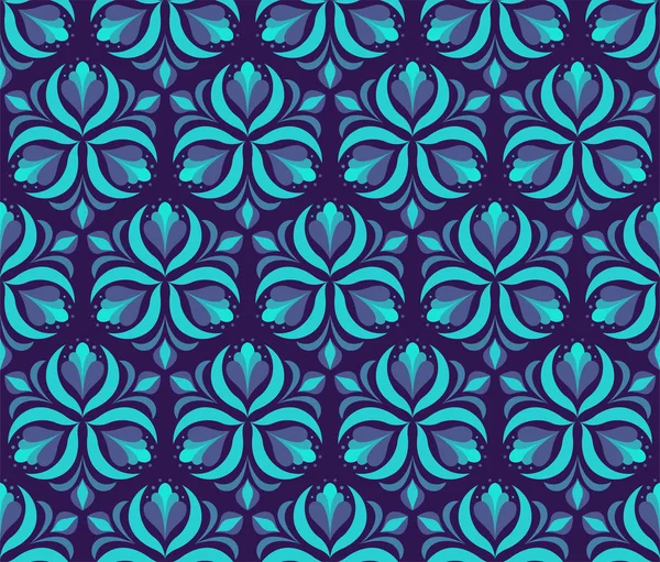 Vector Padrão Sem Costura Damasco Floral Elegante Abstrato Art Nouveau — Vetor de Stock