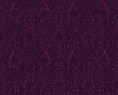 Vektör çiçek damask dikişsiz desen. Zarif soyut art nouveau arka plan. Klasik çiçek motifi doku