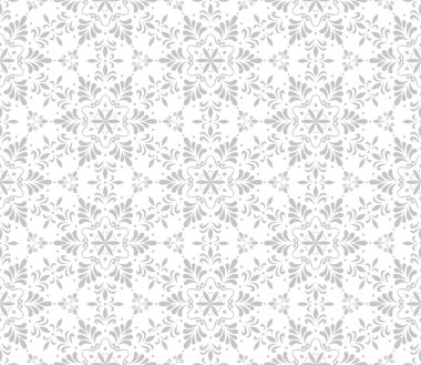 Vektör çiçek damask dikişsiz desen. Zarif soyut art nouveau arka plan. Klasik çiçek motifi doku