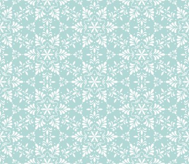 Vektör çiçek damask dikişsiz desen. Zarif soyut art nouveau arka plan. Klasik çiçek motifi doku