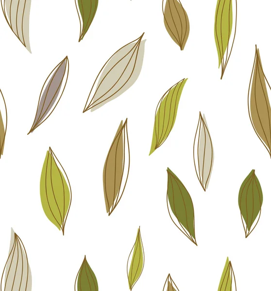 Nahtlose Abstrakte Muster Vektor Hintergrund Mit Blättern Herbstthema — Stockvektor