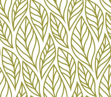 Yapraklar dikişsiz desen Vektör illüstrasyon. Organik çiçek arka plan. Modaya uygun yaprak dokusu.