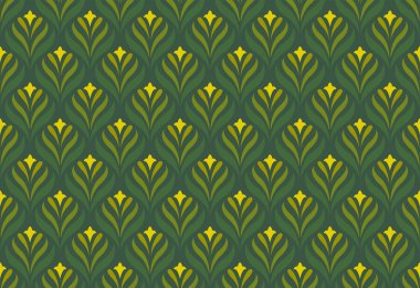 Yeşil yapraklı pürüzsüz desen.