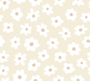 Beyaz çiçeklerle kusursuz desen.