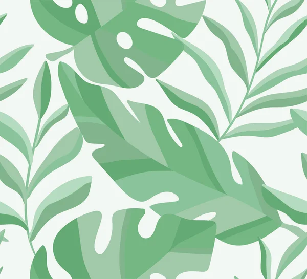 Nahtloses Muster Mit Tropischen Blättern Vektorbotanische Illustration Sommer Hintergrund Für — Stockvektor