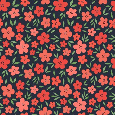 Çiçeksiz vektör deseni. Klasik botanik geçmişi. Küçük çiçekli son moda illüstrasyon.