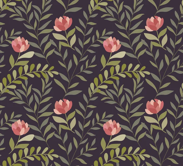 Mignon Vecteur Floral Motif Sans Couture Fond Fleurs Colorées Texture — Image vectorielle