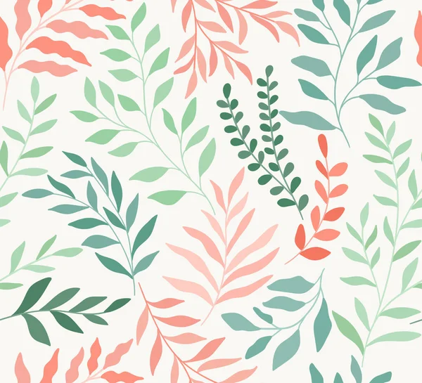 Vector Hand Getrokken Bladeren Naadloos Patroon Abstracte Trendy Bloemenachtergrond Herhaaldelijke — Stockvector