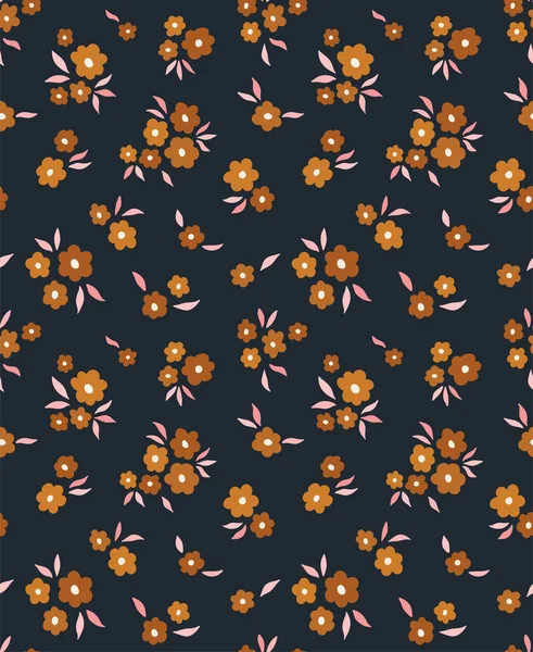 Moda Çiçekleri Pürüzsüz Desen Küçük Vektör Çiçekli Arkaplan Çizimi Kumaş — Stok Vektör