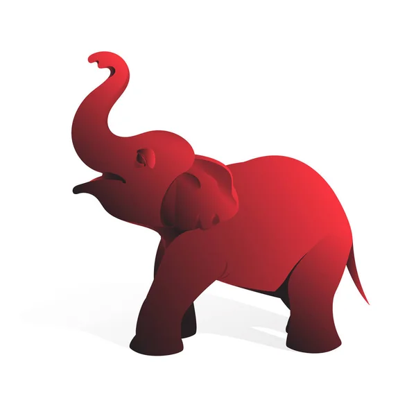 De kleine olifant is rood — Stockvector