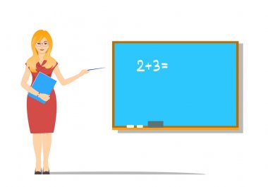 Okul Öğretmen sarışın kız