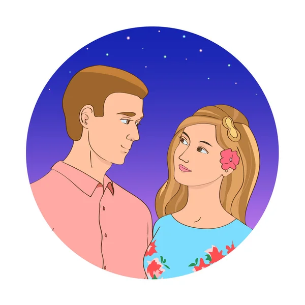 Pareja enamorada en el fondo del mar . — Vector de stock