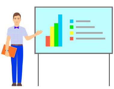Bir sunum ile İş adamı.