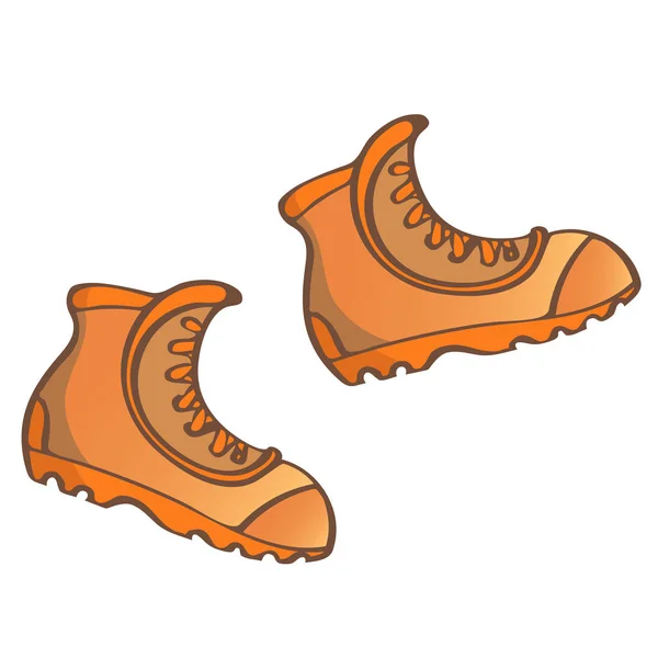 Brown tourist boots. — Stock Vector