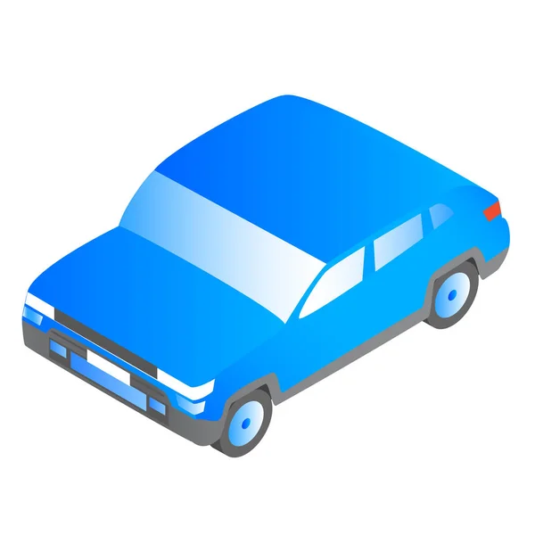 Блакитний пасажирський автомобіль в ізометричному вигляді . — стоковий вектор