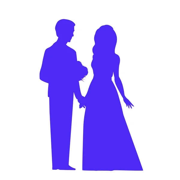 Silhouettes des mariés — Image vectorielle