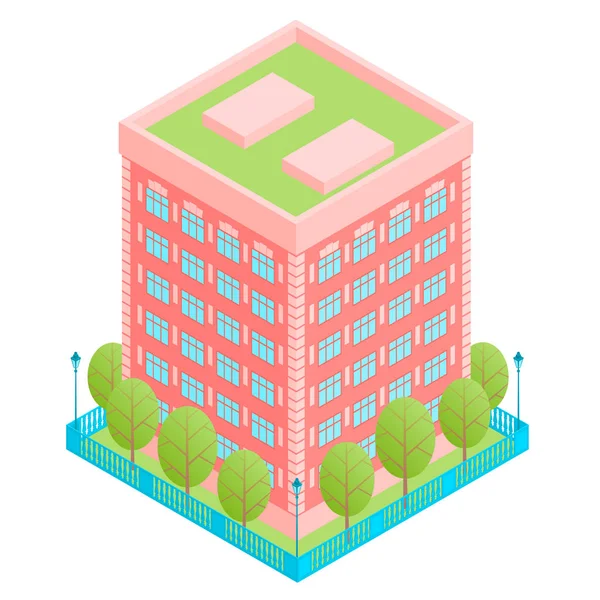 Casa com piso em estilo isométrico . —  Vetores de Stock