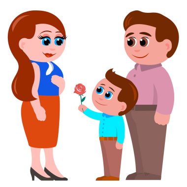 oğlu anne gül verir..