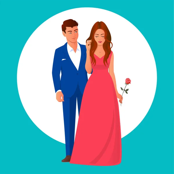 Beautiful and elegant man and woman — Stock Vector