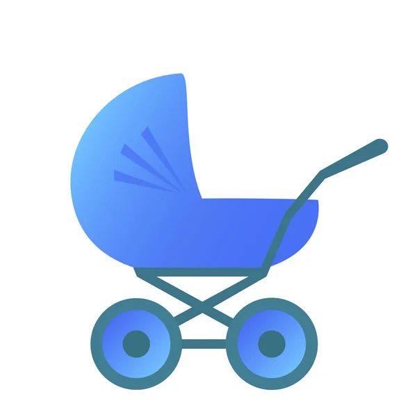 Детская коляска классический синий — стоковый вектор