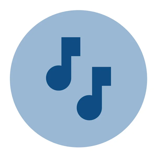 Rundes Symbol Mit Zwei Noten Vektorillustration Zum Thema Audio Und — Stockvektor