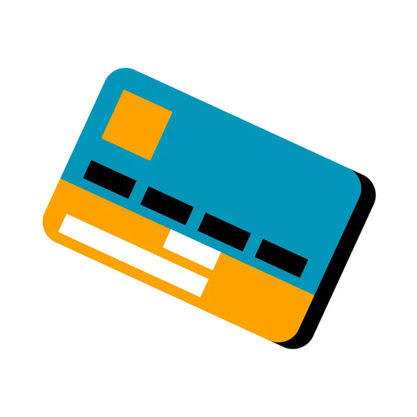 プラスチック銀行カード 白い背景にある孤立した物体 平面図のベクトル図 — ストックベクタ