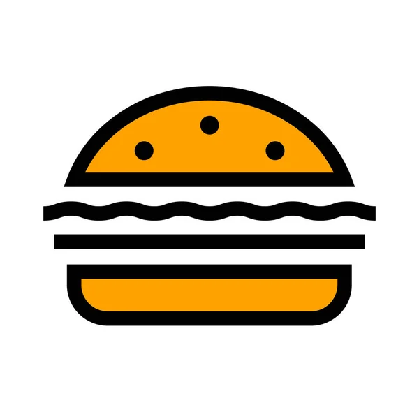 Ícone Vetor Com Delicioso Garburger Almoço Rápido Isolado Ilustração Estilo — Vetor de Stock