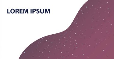 Yıldızlı gökyüzü arkaplanlı bir pankart. Mesaj için yer. Vektör illüstrasyonu.